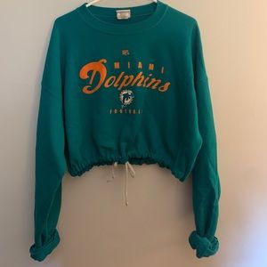 DOLPHINS HANDMADE DRAWSTRING CREWNECK
